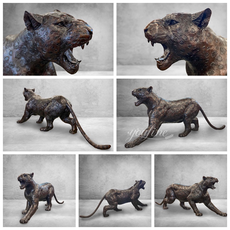 Life Size Jaguar Bronze Statue Details