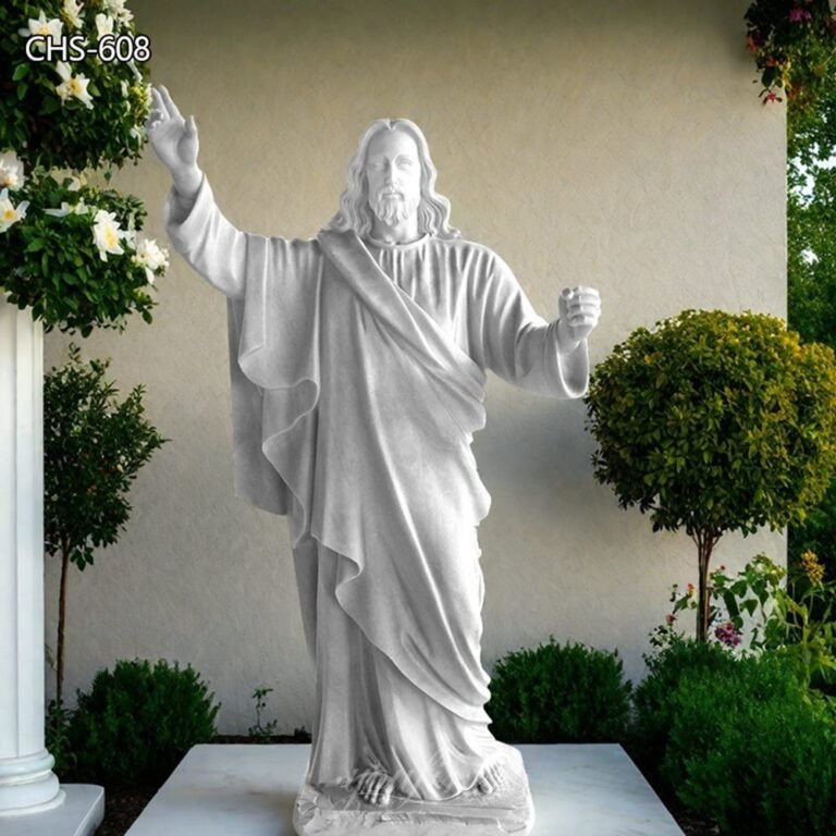 White Life Size Marble Jesus Garden Statue