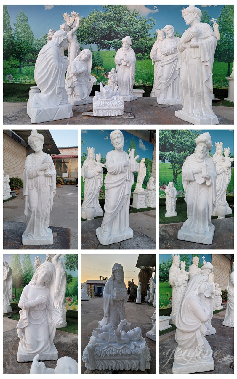 Life Size Marble Nativity Scene Statue Details