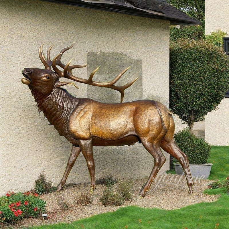 Life Size Metal Deer Yard Art Statue