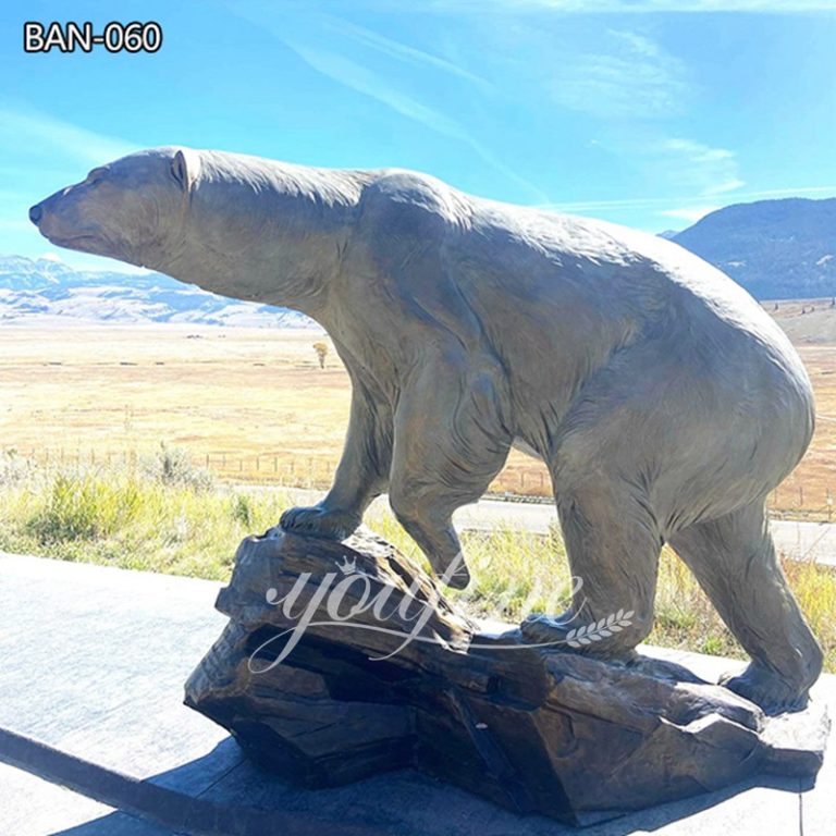 Life Size Outdoor Bronze Polar Bear for Sale (1)