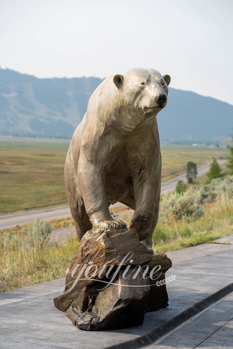 Life Size Outdoor Bronze Polar Bear for Sale (7)