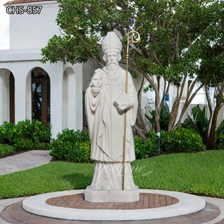 Life Size Outdoor Marble St Patrick Garden Statue