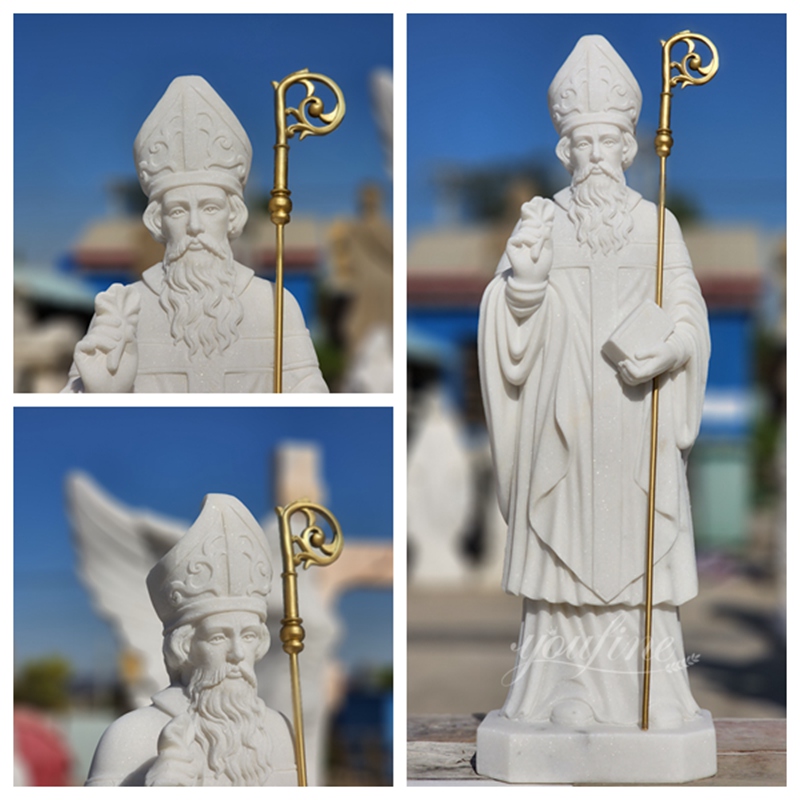 Life Size Outdoor Marble St Patrick Garden Statue Details