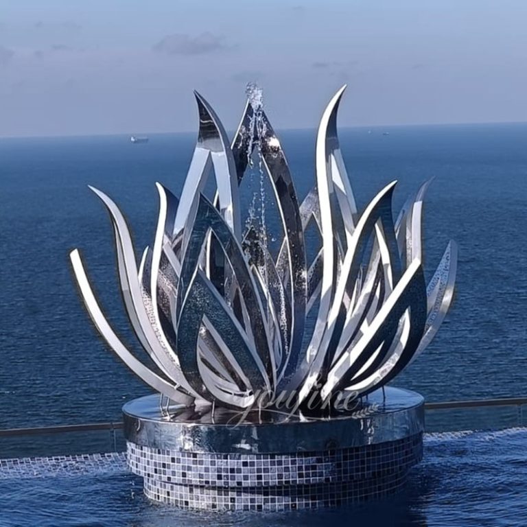 Lighting Metal Lotus Flower Fountain