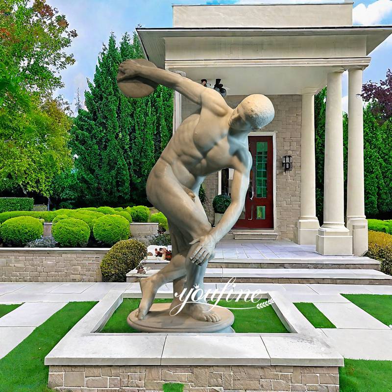 Marble Discobolus Discus Thrower Myron Statue Replica for Sale (2)