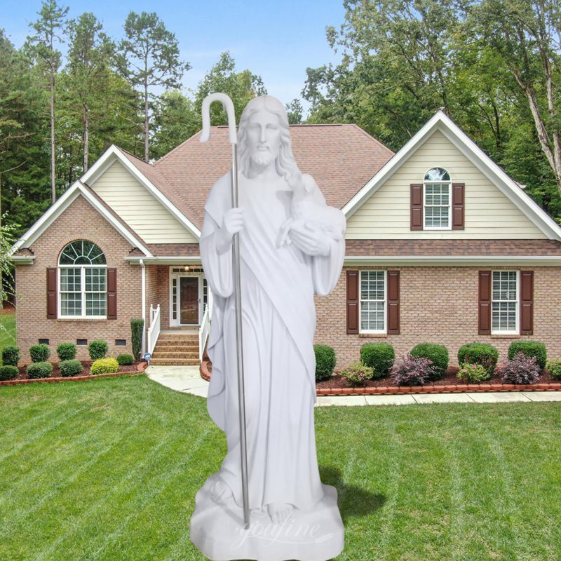 Marble Jesus the Shepherd Sculpture