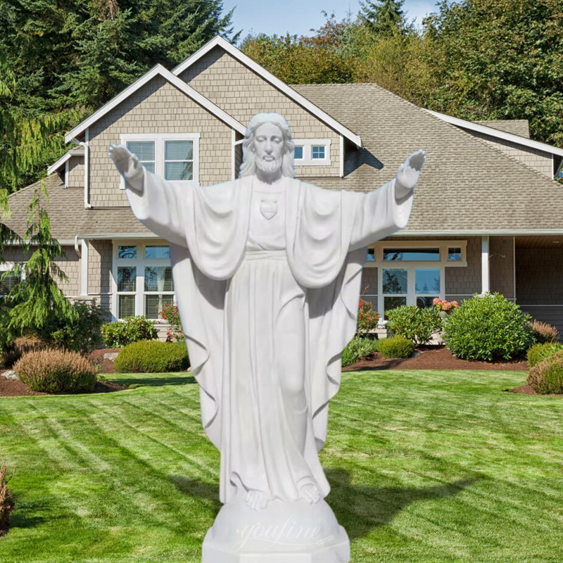 Marble Jesus with Open Arms Statue