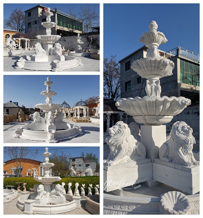 Marble Lions Fountain Details