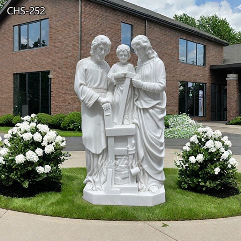 Marble Mary Joseph and Baby Jesus Statue