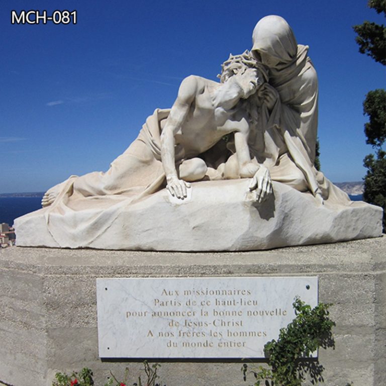 Marble Mary Saint Veronica and Christ Sculpture