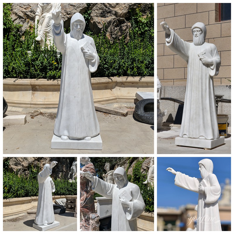 Marble St Charbel Statue Details