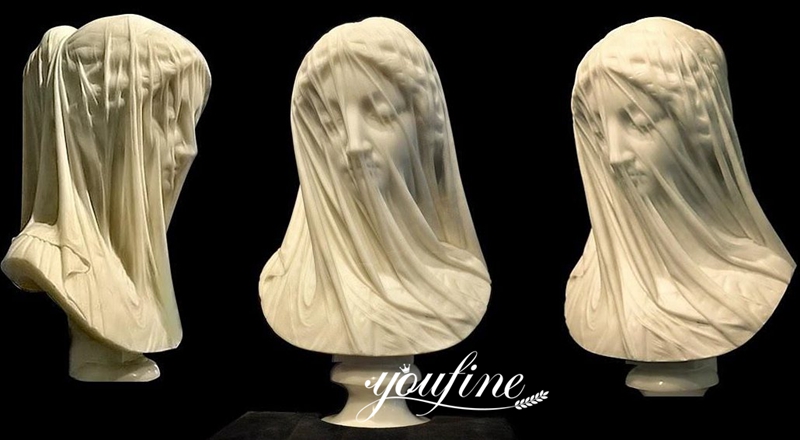 Marble Strazza Veiled Virgin Statue Replica (2)