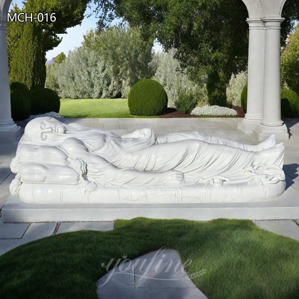 Life Size White Outdoor Marble Veiled Christ Statue