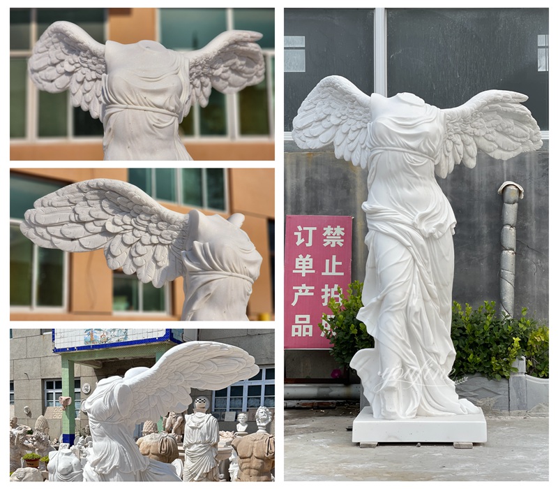 Marble Winged Statue of Victory Samothrace Details