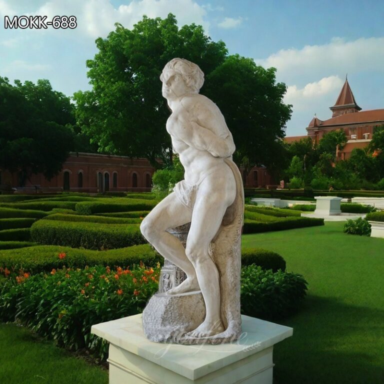 White Outdoor Marble the Rebellious Slave Sculpture