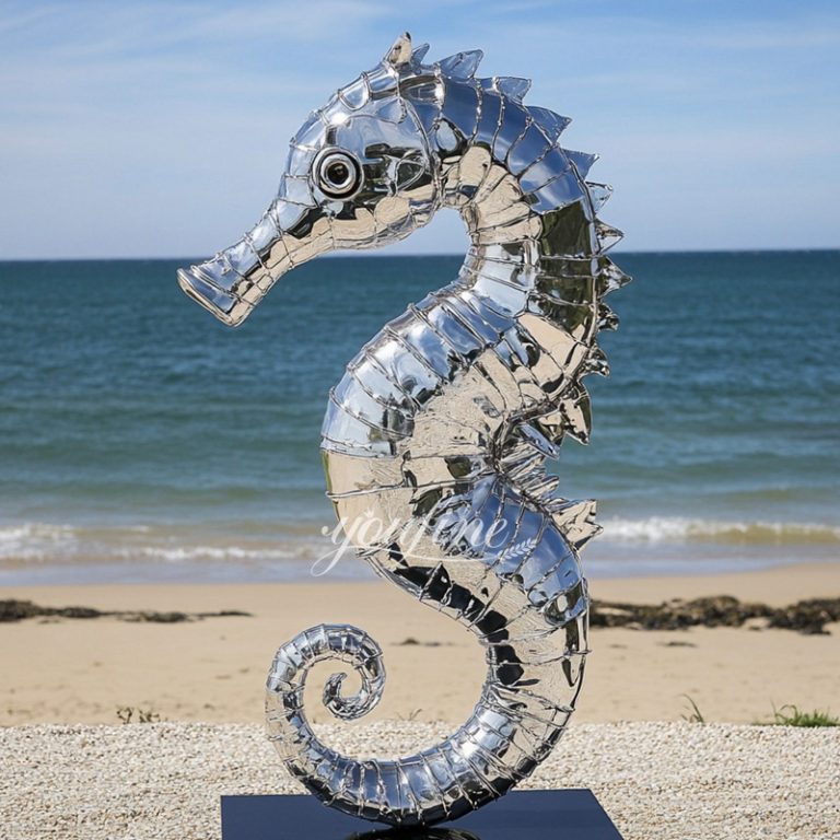 Metal Stainless Steel Seahorse Sculpture