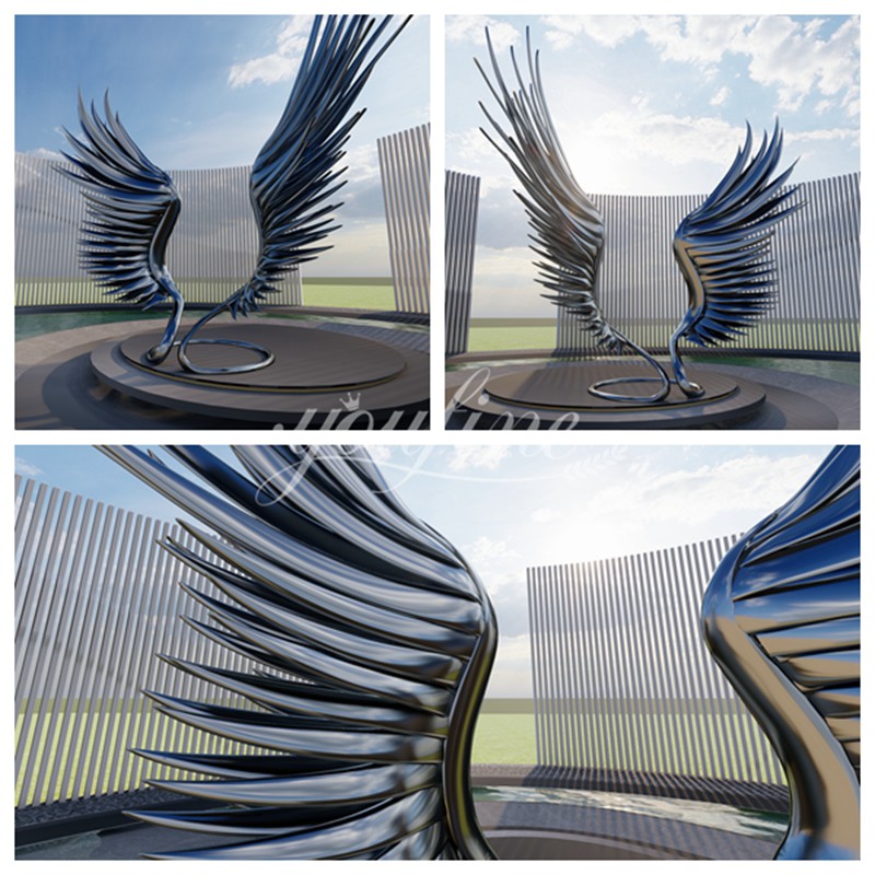 Metal Wing Sculpture Details