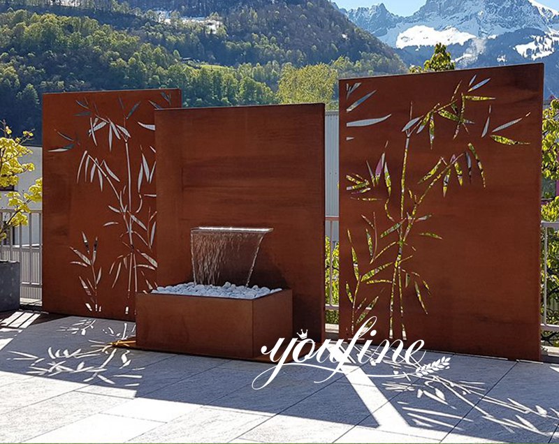 Modern Corten Steel Water Fountain Garden Feature for Sale (5)