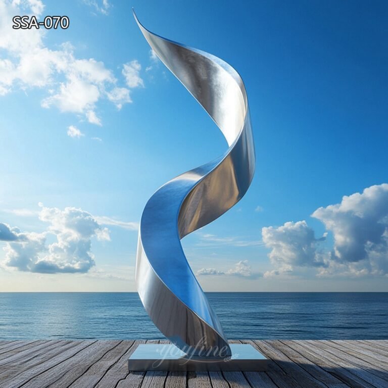 Modern Novel Curved Metal SS Sculpture for Sea Decor