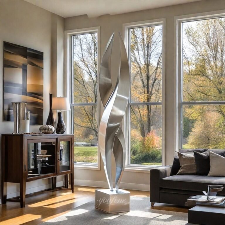 Modern Abstract Stainless Steel Large Sculpture for the Living Room