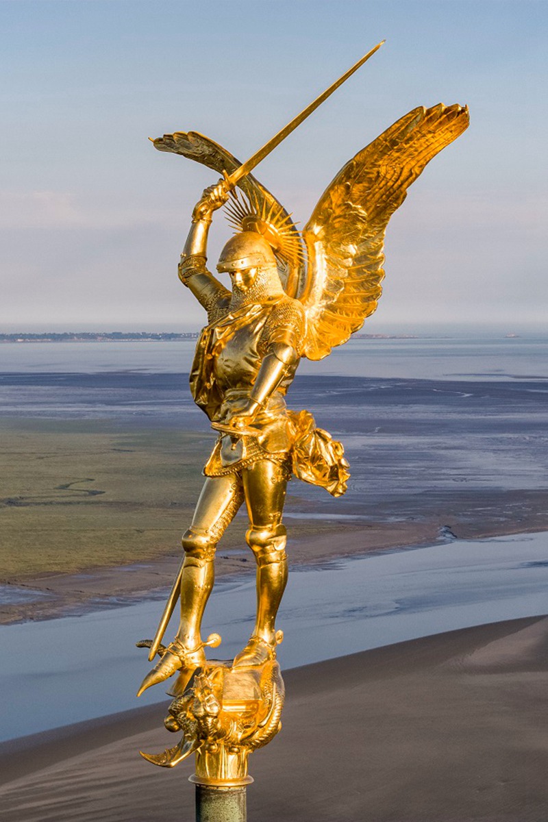 Mont Saint-Michel Statue - Mont Saint-Michel, France