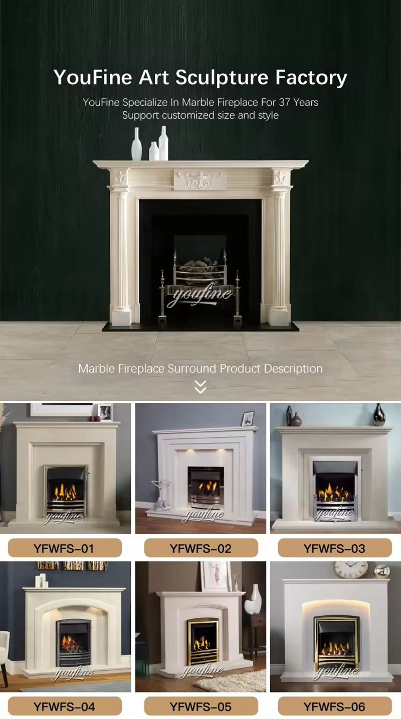 More Affordable Marble French Fireplace Mantels for Sale (1)