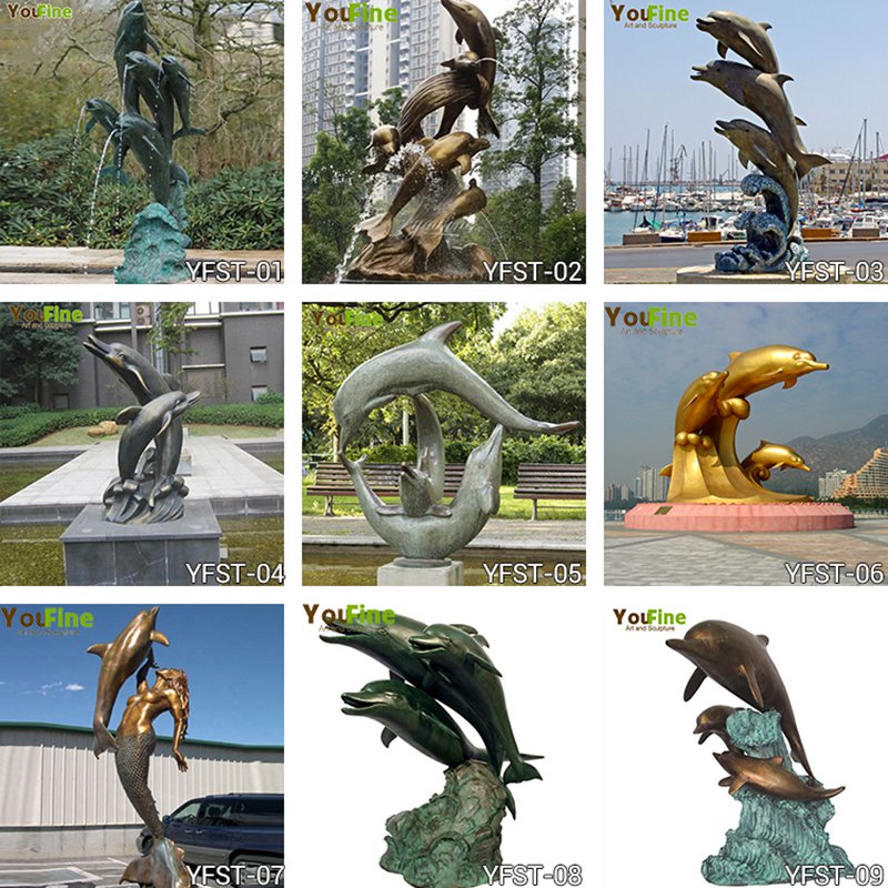 More Bronze Dolphin Fountains (1)