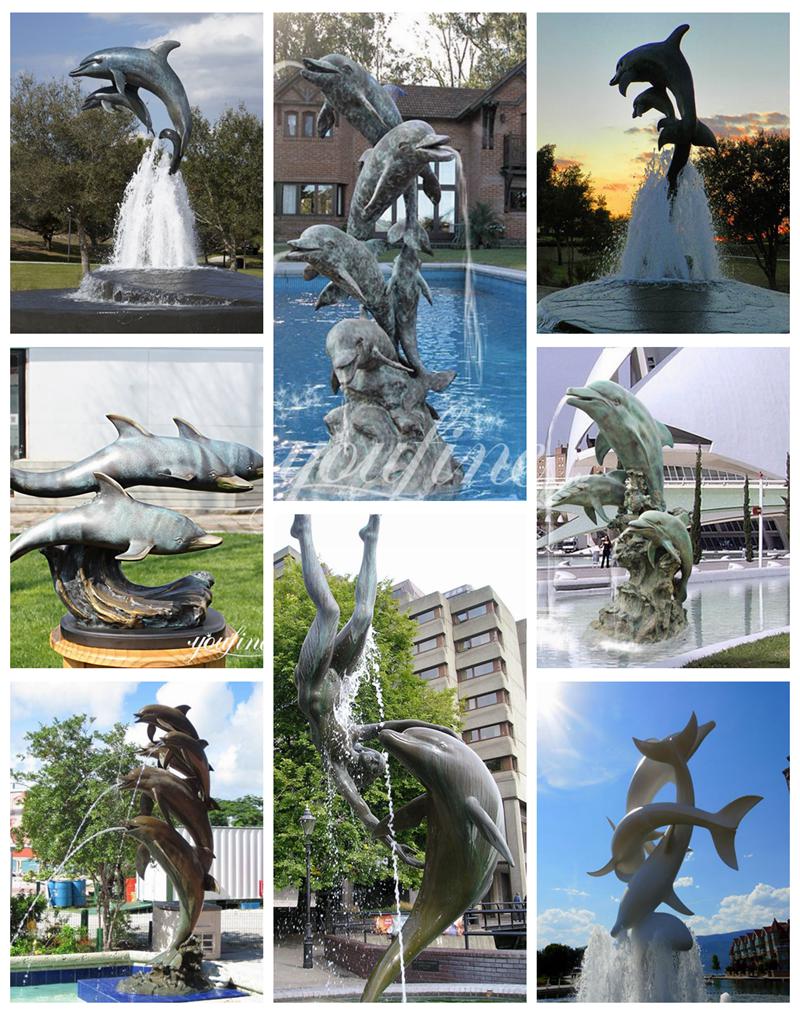 More Bronze Dolphin Fountains (2)