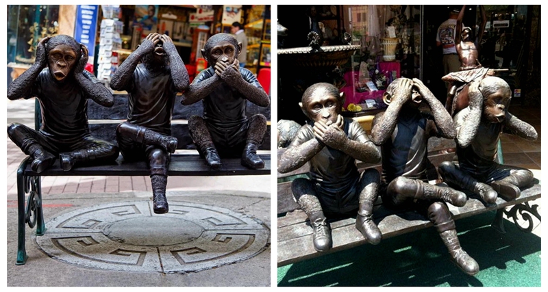 More Bronze Three Wise Monkey Statues 