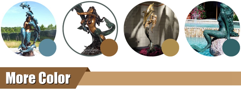 More Color Options of Bronze Mermaid Statue