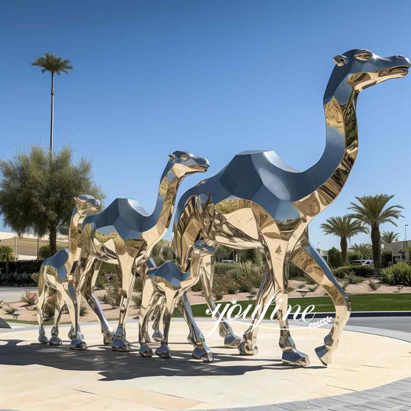 More Large Stainless Steel Camel Statues (1)