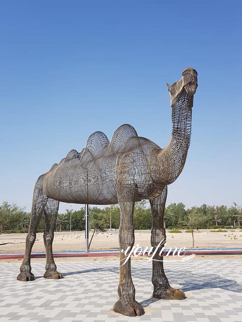 More Large Stainless Steel Camel Statues (2)