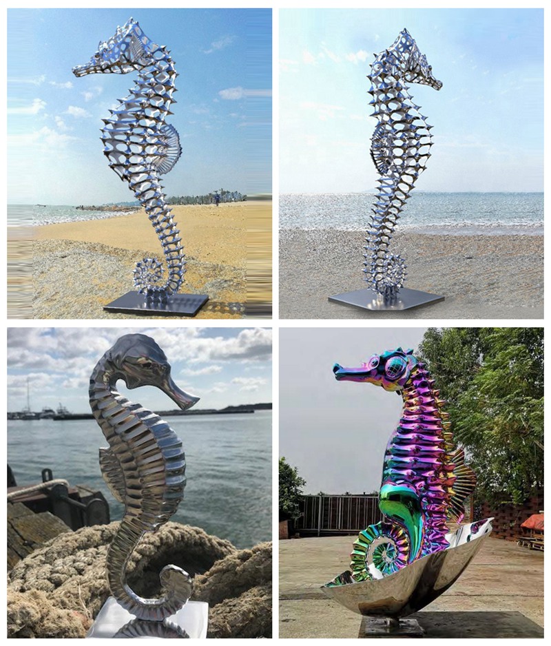 More Metal Stainless Steel Seahorse Sculptures