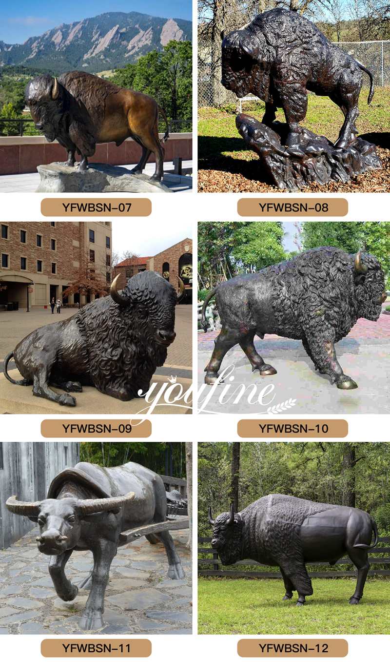 More Popular Bronze Buffalo Statues
