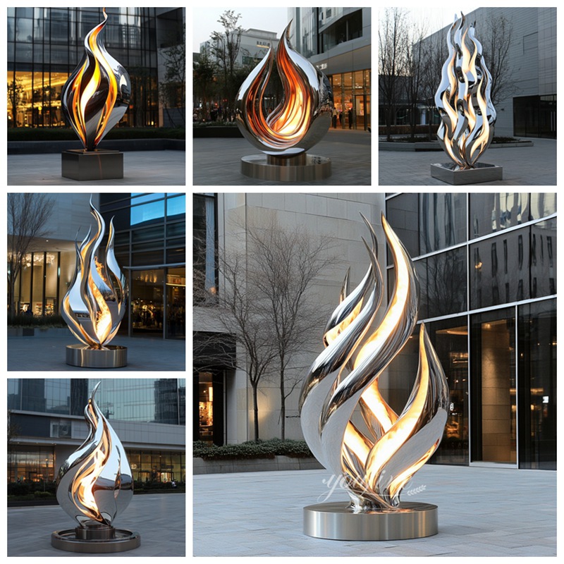 More Stainless Steel Metal Flame Sculptures