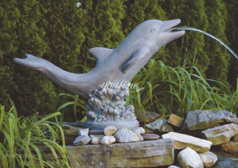 Outdoor Bronze Dolphin Water Fountain (4)