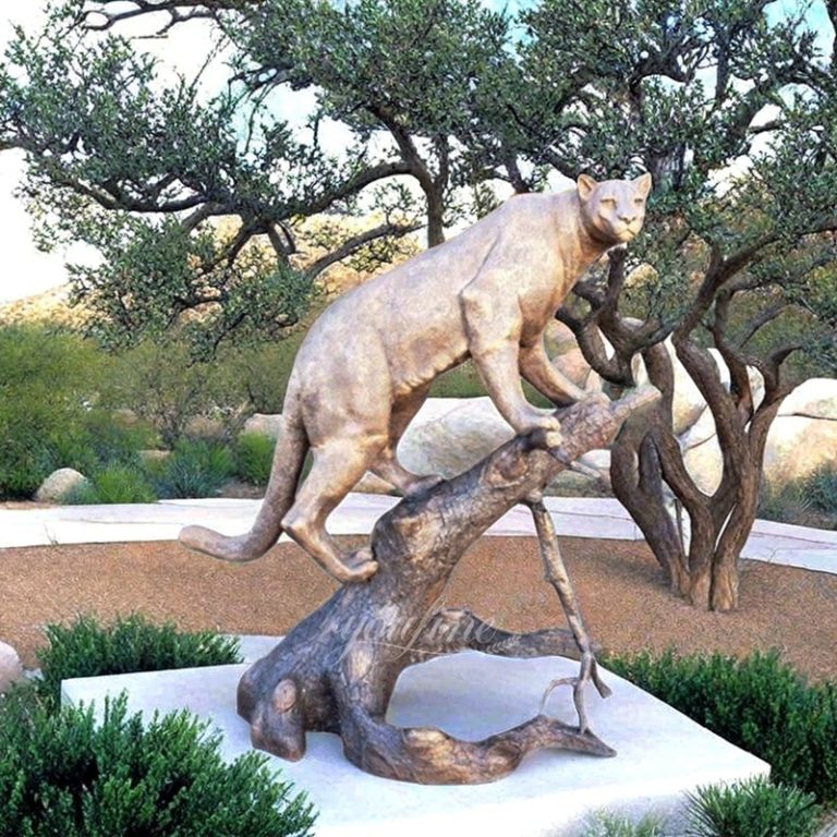 Outdoor Garden Bronze Puma Sculpture