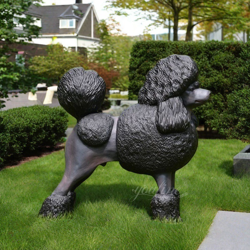 Outdoor Life Size Standard Bronze Poodle Sculpture for Sale