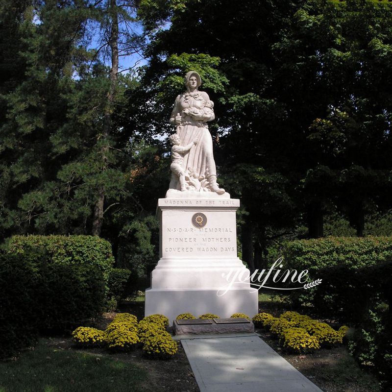 Outdoor Marble Madonna of the Trail Statue (1)