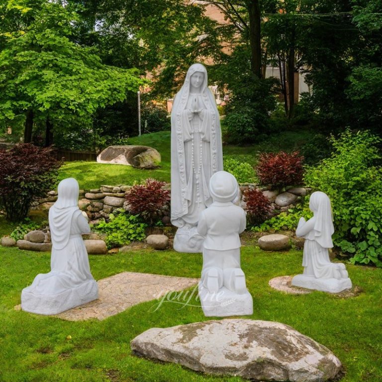 Outdoor White Marble Our Lady of Fatima Statue