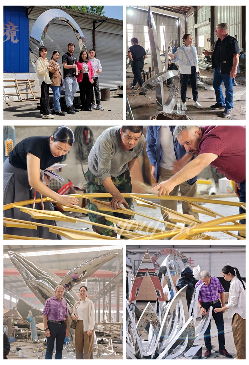 Pictures of customers visiting our stainless steel factory to communicate