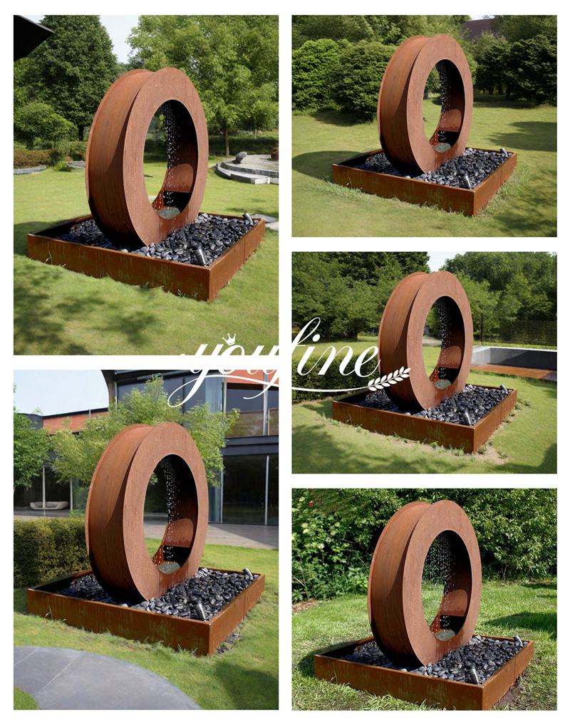 Ring Corten Steel Waterfall Application