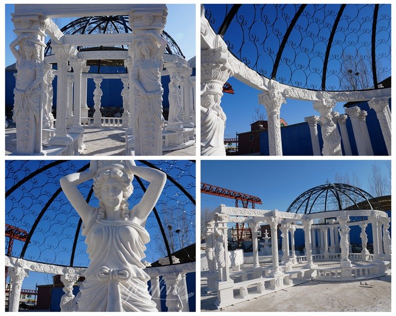 Roman-style Marble Corridor Pavilion Details