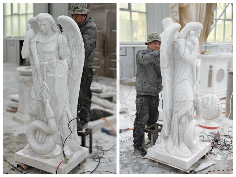 Saint Michael Statue Carving Process (1)