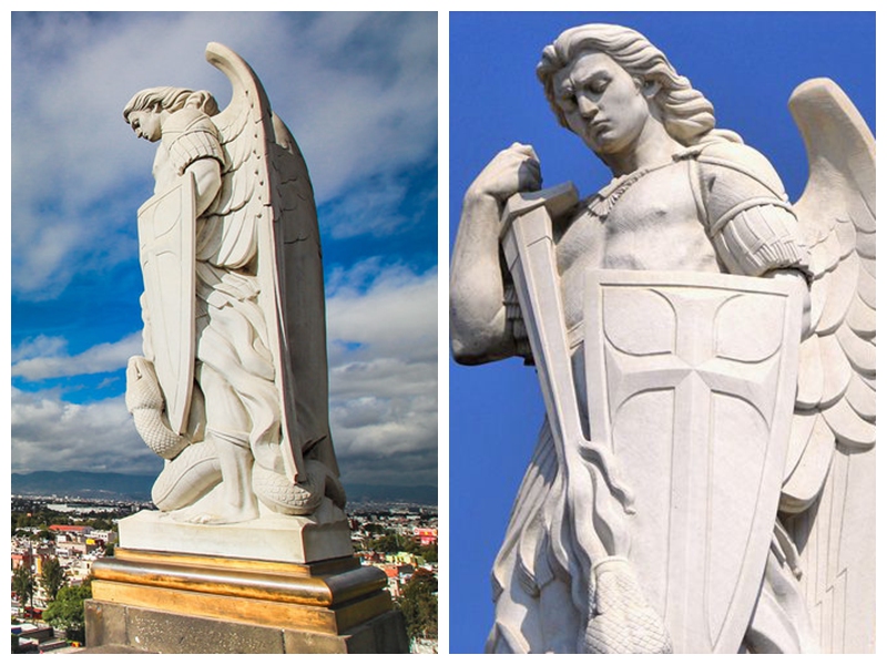 Saint Michael the Archangel Statue Details in Mexico City