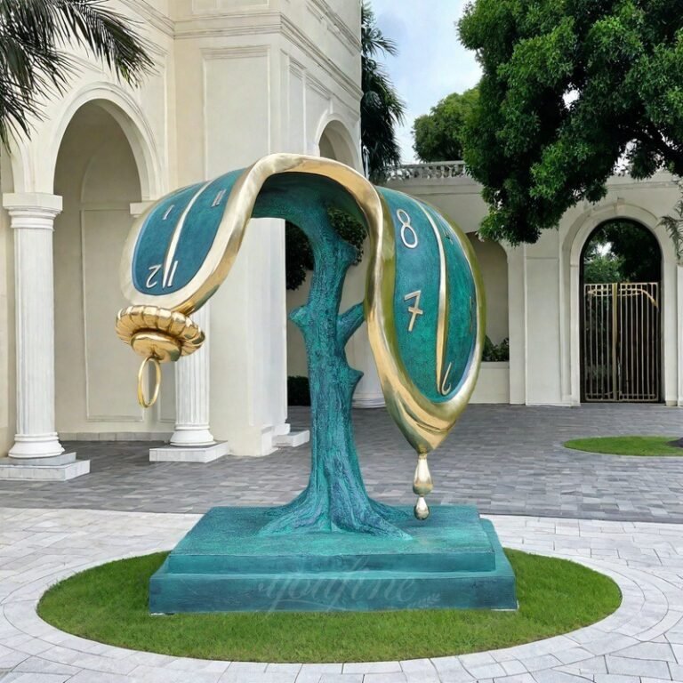 Salvador Dali Bronze Melting Clock Sculpture for Outdoor Decor