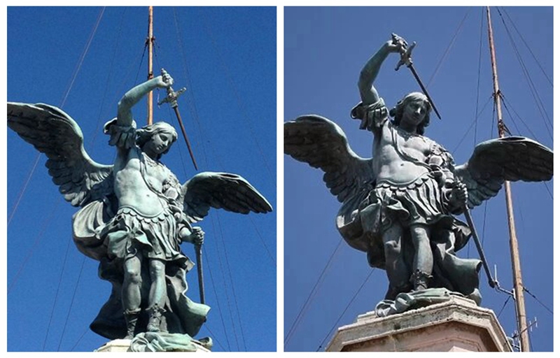 St. Michael Statue Details on Castel Sant'Angelo - Rome, Italy