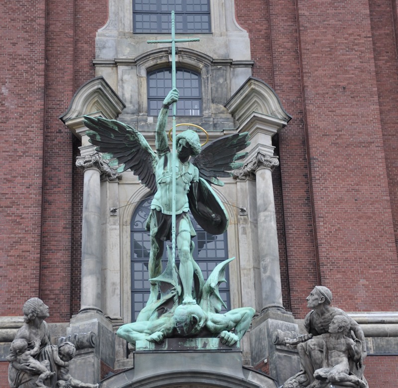 St. Michael the Archangel Sculpture in Hamburg, Germany