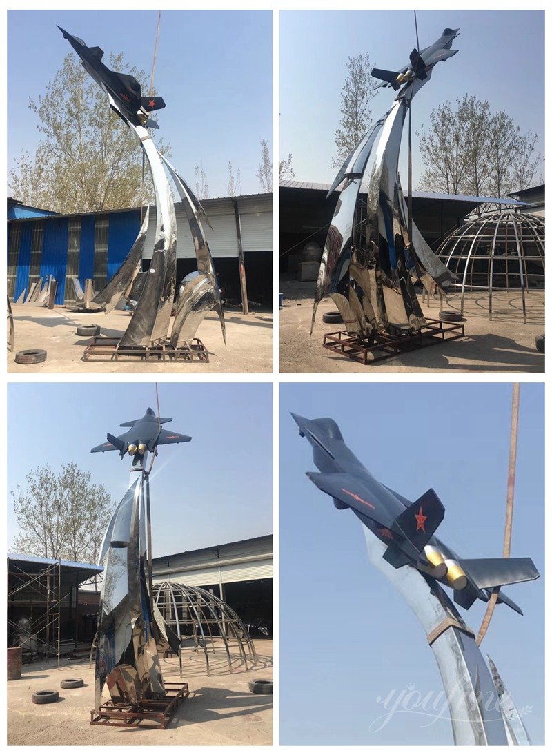 Stainless Steel Airplane Statue Finished Display from YouFine Factory